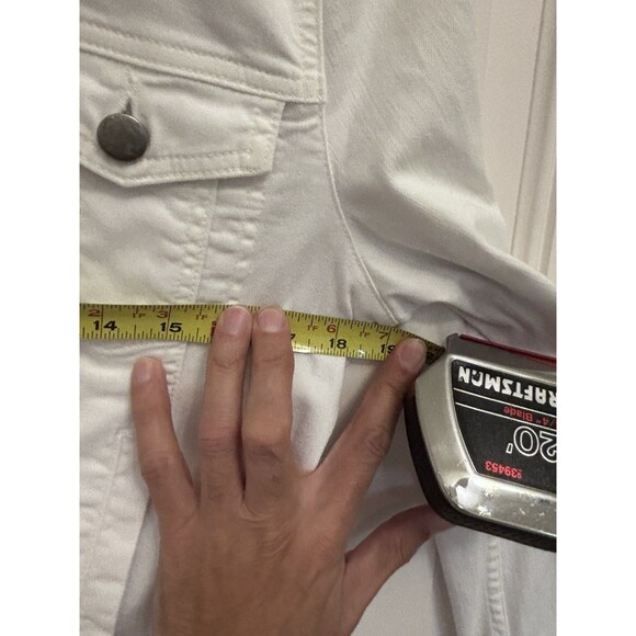 EUC Eileen Fisher Undyed Organic Cotton White Denim Jacket Size Small Luxury - Picture 9 of 10